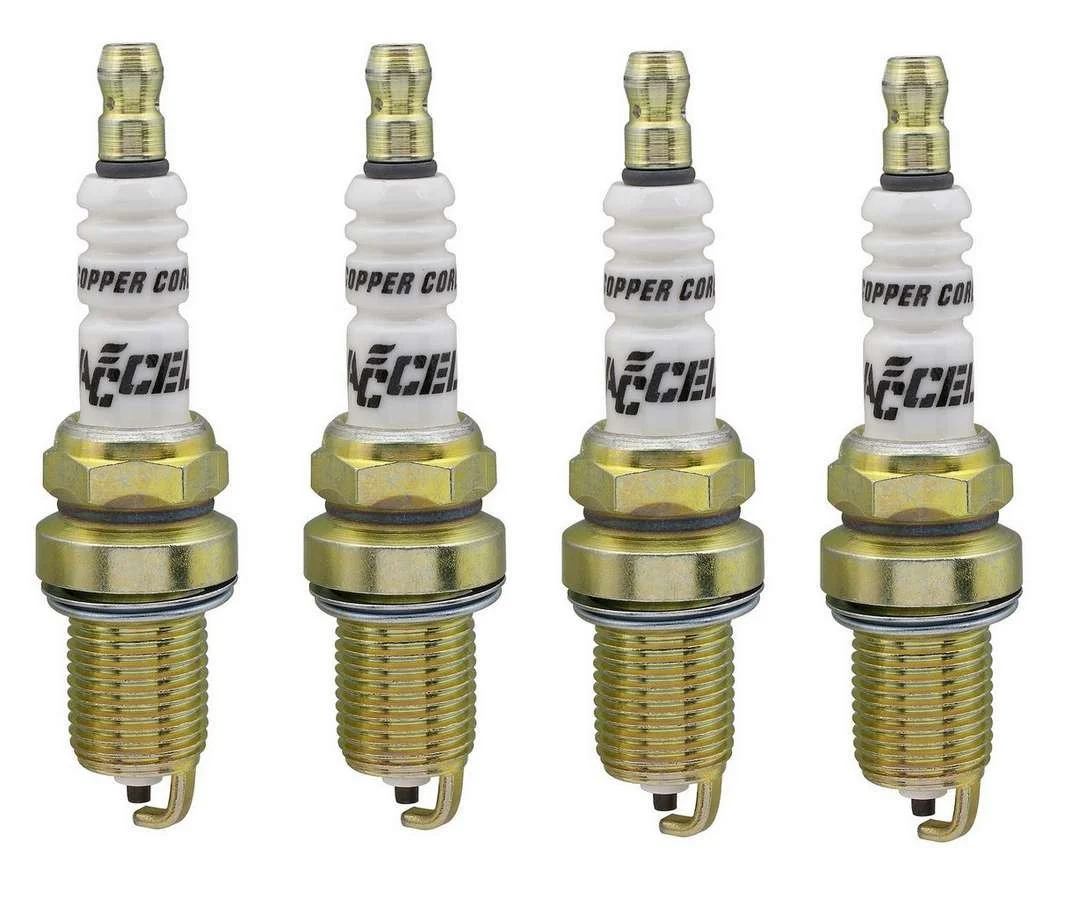Accel 0786-4 Spark Plug, 14 mm Thread, 0.750 in Reach, Gasket Seat, Resistor, Set of 4