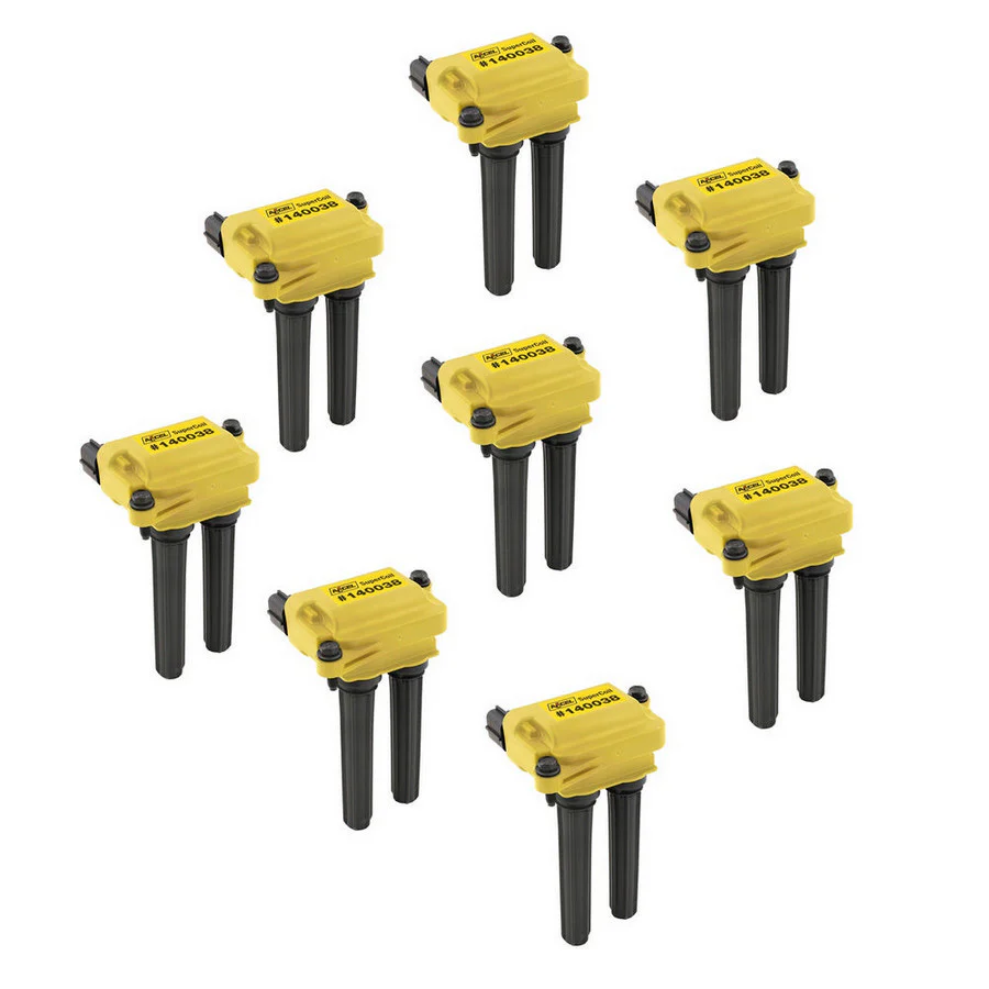Accel 140038-8 Ignition Coil Pack, Super Coil, Coil-On-plug, 33000V, Yellow, Mopar Gen III Hemi, Set of 8
