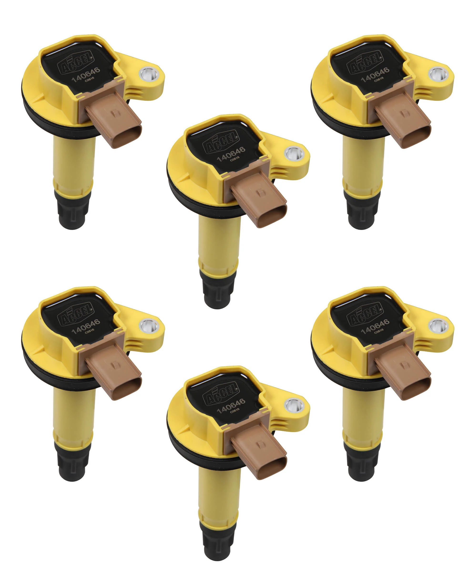Accel 140646-6 Coil - Ford 3.5L V6 Ecoboost 6Pk - Yellow