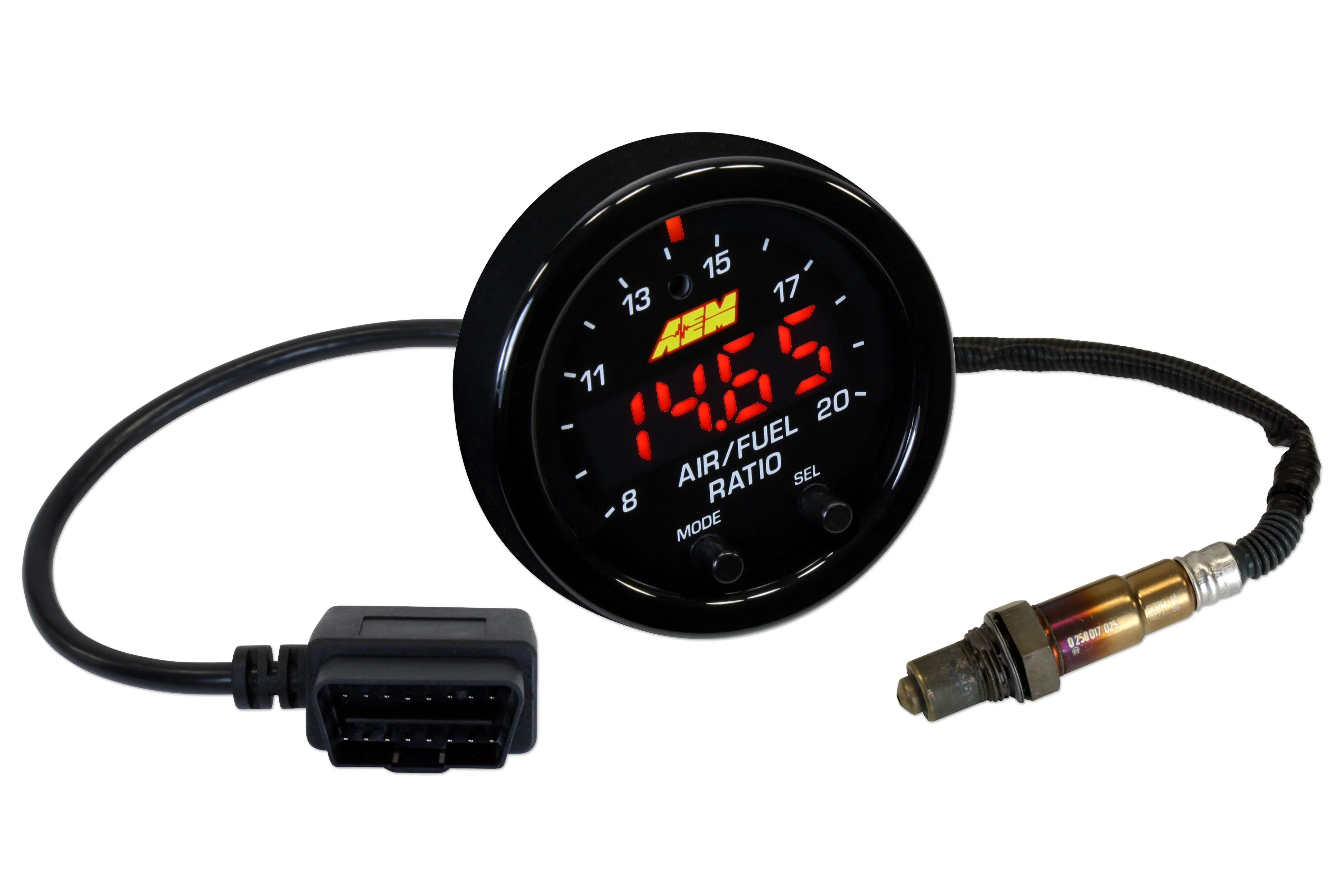 AEM 30-0334 Air-Fuel Ratio Gauge, UEGO, Wideband, 8.0:1-20.01:1 AFR, Electric, Digital, 2-1/16 in Diameter, Black / White Face, Each - Image 5