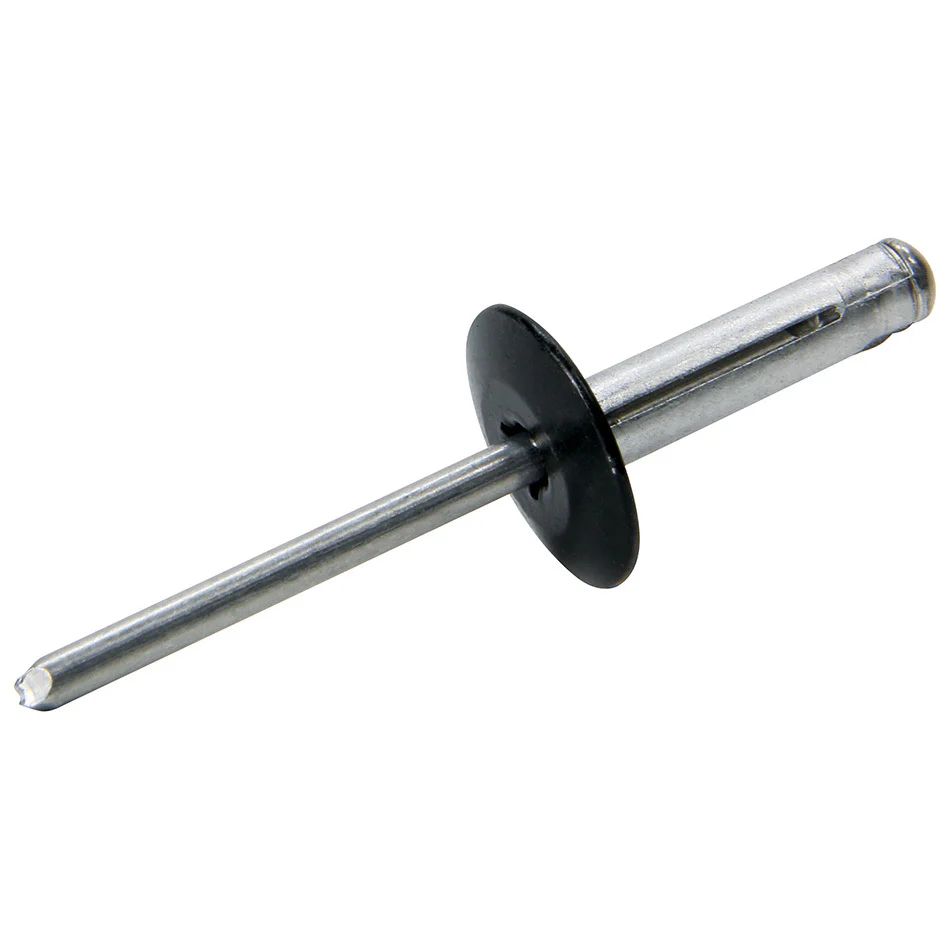 Allstar 18063 Lg Hd Rivet 250Pk Black Flange Type Alum Mandrel