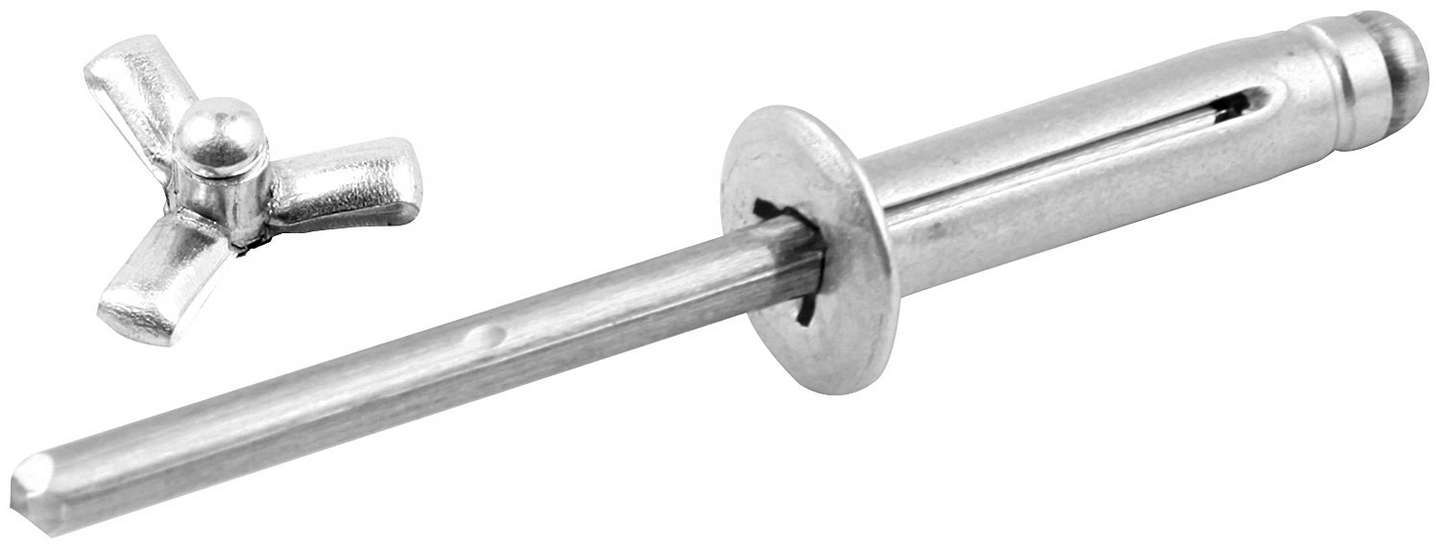 Allstar 18184 Sm Hd Rivet 250Pk Silver Flange Type Alum Mandrel