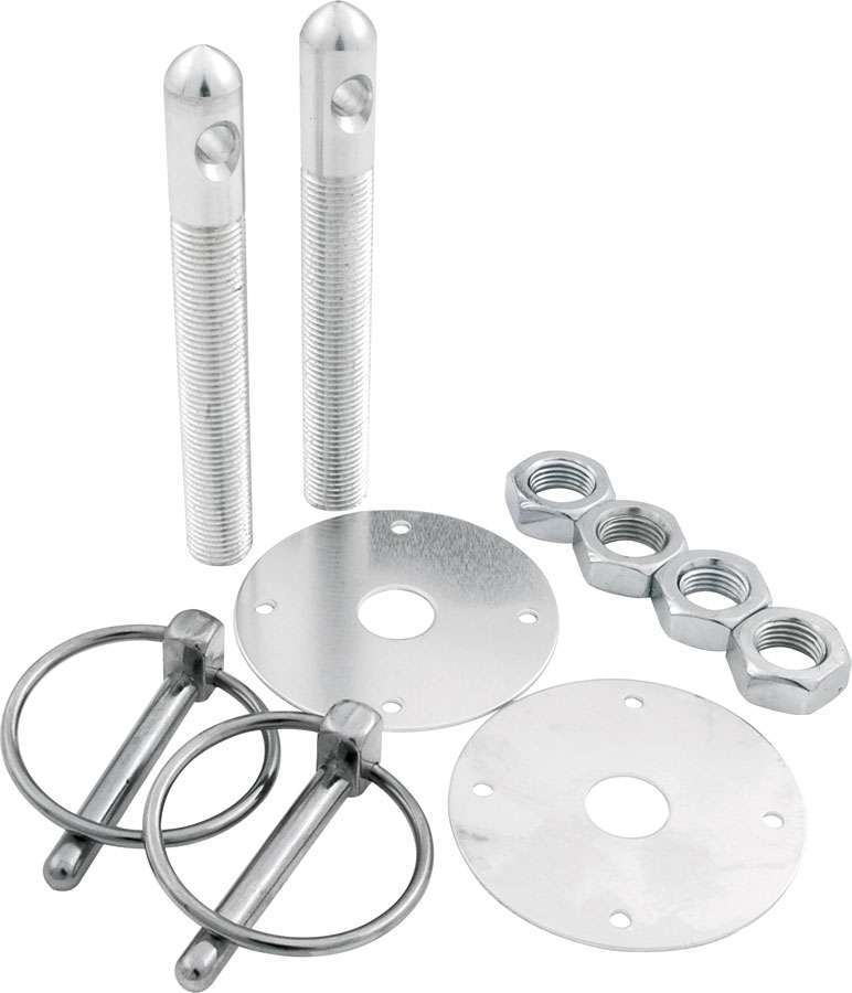 Allstar 18500 Alum Hood Pin Kit 1/2in Silver