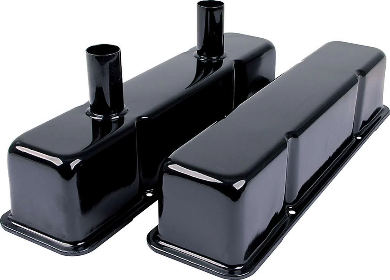 Allstar 26147 Valve Covers SBC Steel Black w/Tubes