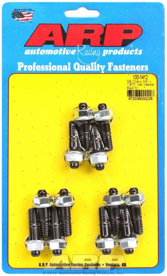 ARP 100-1412 SBC Header Stud Kit Hex 3/8 Stud