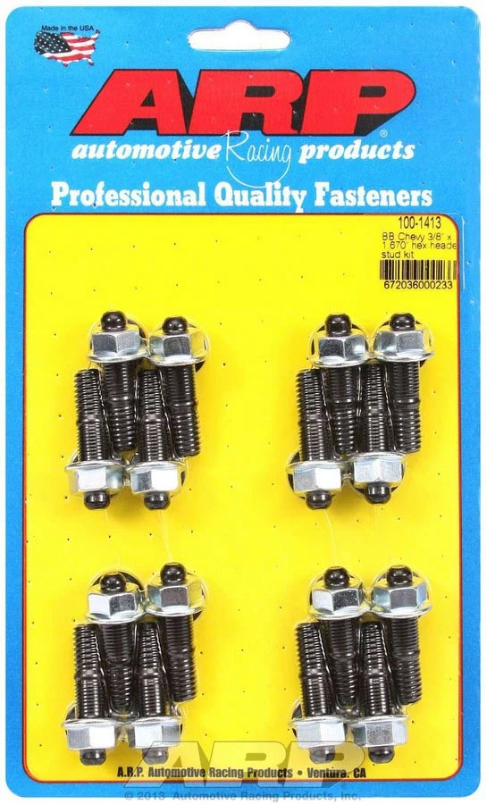 ARP 100-1413 BBC Header Stud Kit Hex 3/8 Stud
