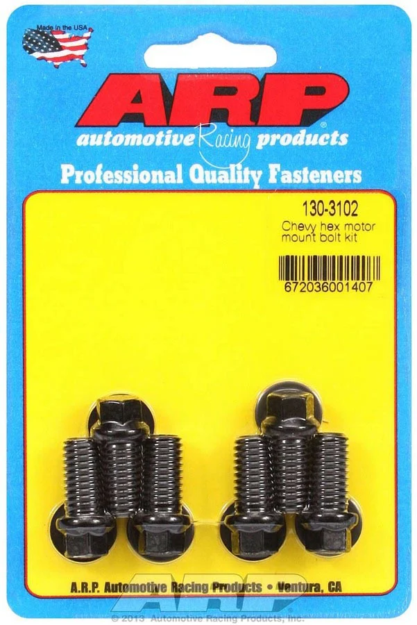 ARP 130-3102 Motor Mount Bolt Kit Chevy V8 & V6 Hex Head