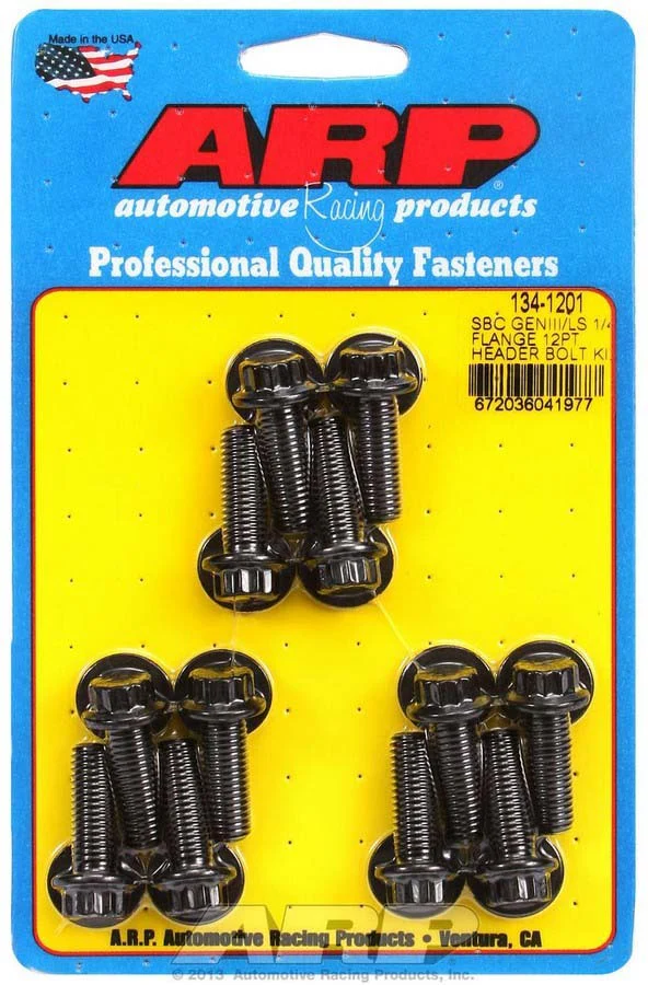 ARP 134-1201 SBC LS Header Bolt Kit 12pt Black Oxide