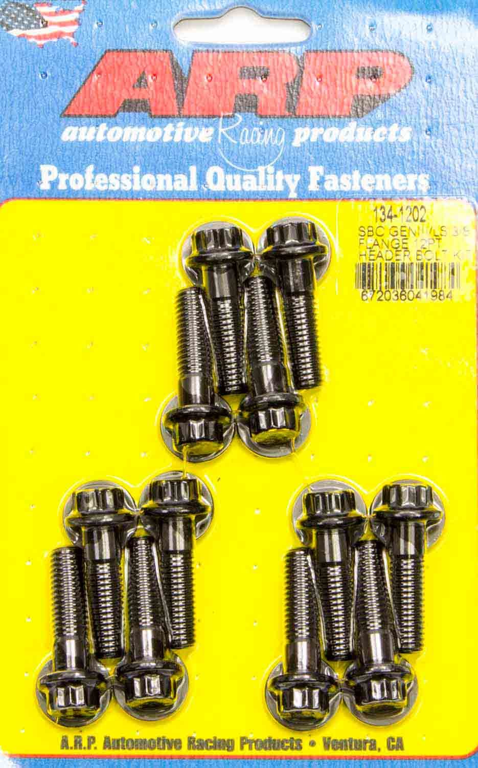 ARP 134-1202 SBC LS Header Bolt Kit 12pt Black Oxide