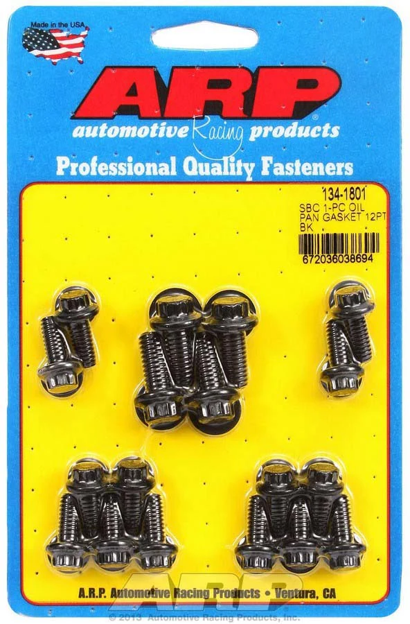 ARP 134-1801 SBC Oil Pan Bolt Kit Black 12 point