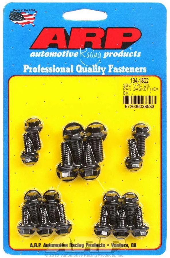 ARP 134-1802 SBC Oil Pan Bolt Kit Black Hex