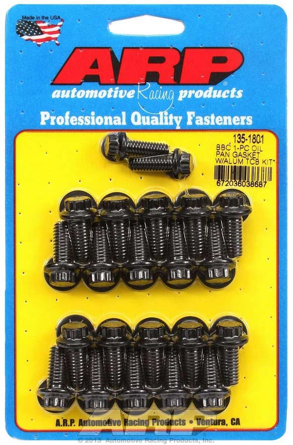 ARP 135-1801 BBC Oil Pan Bolt Kit Black 12 point