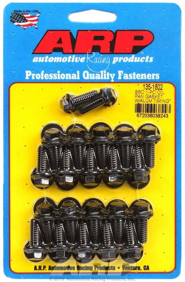 ARP 135-1802 BBC Oil Pan Bolt Kit Black Hex