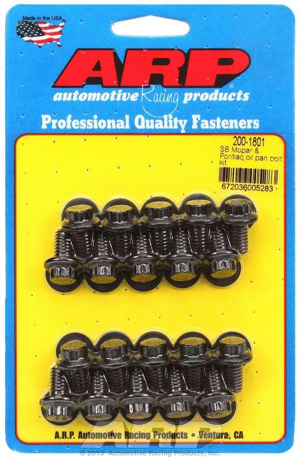 ARP 200-1801 Mopar/Pontiac Oil Pan Bolt Kit Black 12pt