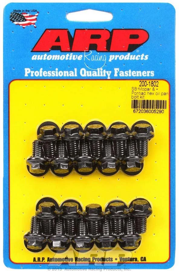 ARP 200-1802 Mopar/Pontiac Oil Pan Bolt Kit Black Hex