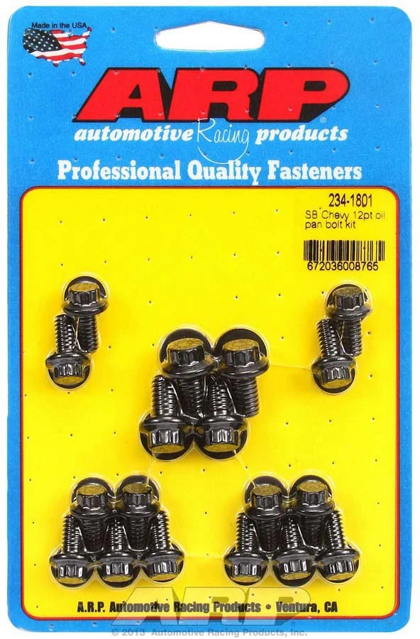 ARP 234-1801 SBC Oil Pan Bolt Kit Black 12 point