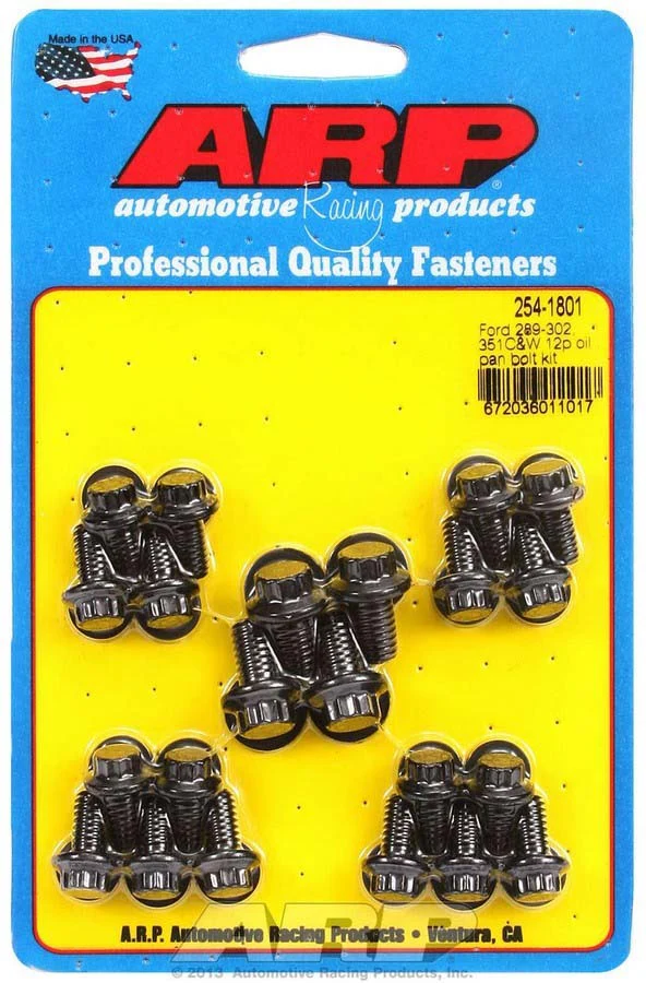 ARP 254-1801 SBF Oil Pan Bolt Kit Black 12pt