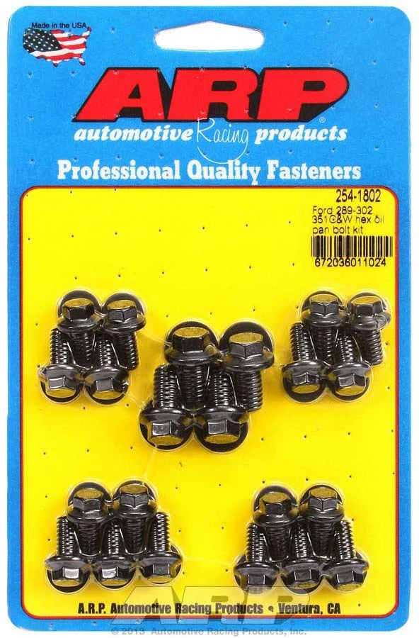 ARP 254-1802 SBF Oil Pan Bolt Kit Black Hex