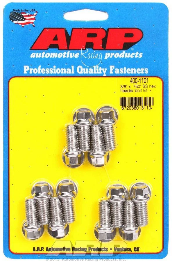 ARP 400-1101 SBC Header Bolt Kit Hex Stainless