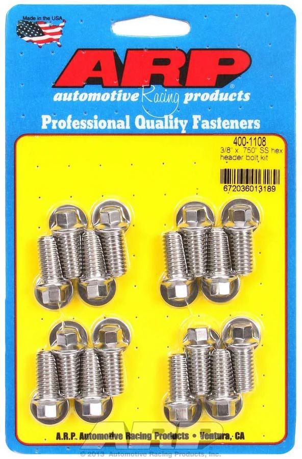 ARP 400-1108 Universal Header Bolt Kit Stainless Hex