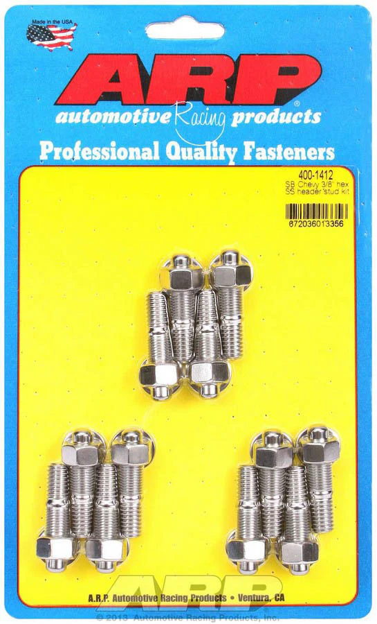 ARP 400-1412 SBC Header Stud Kit Hex 3/8 Stud