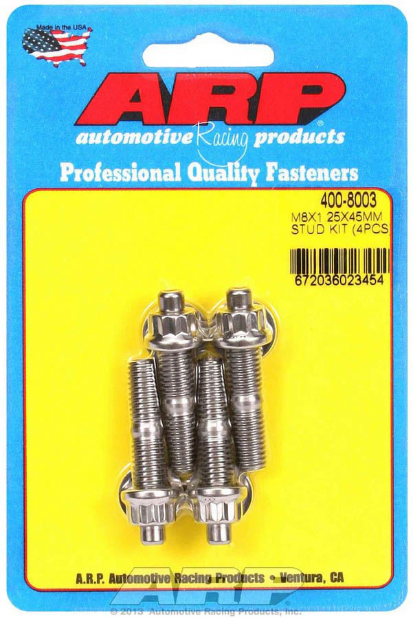 ARP 400-8003 S/S Stud Kit - (4) M8 x 1.25in x 45mm