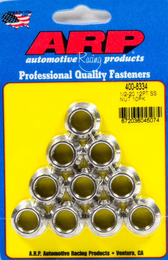 ARP 400-8334 S/S 1/2-20 12pt. Nuts 10pk