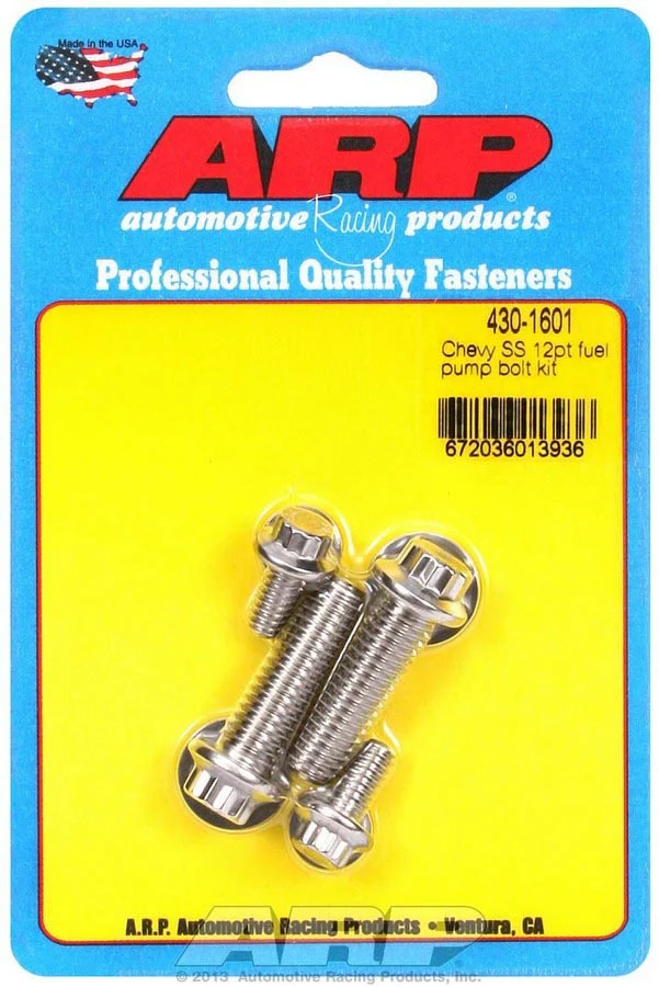 ARP 430-1601 Fuel Pump Bolt Kit Chevy 12pt