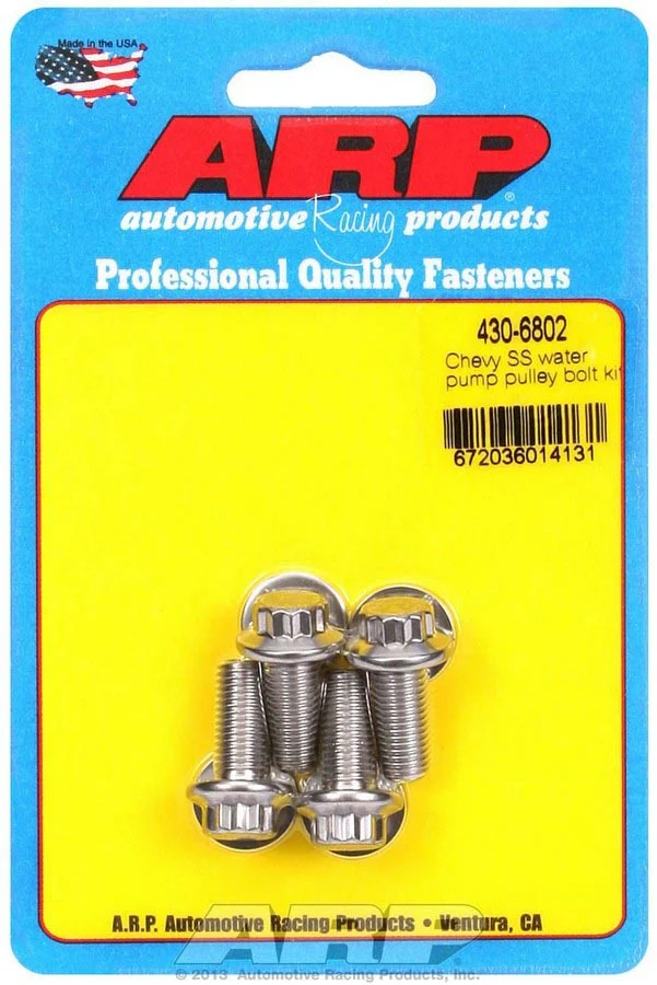 ARP 430-6802 Chevy S/S W/P Pulley Bolt Kit