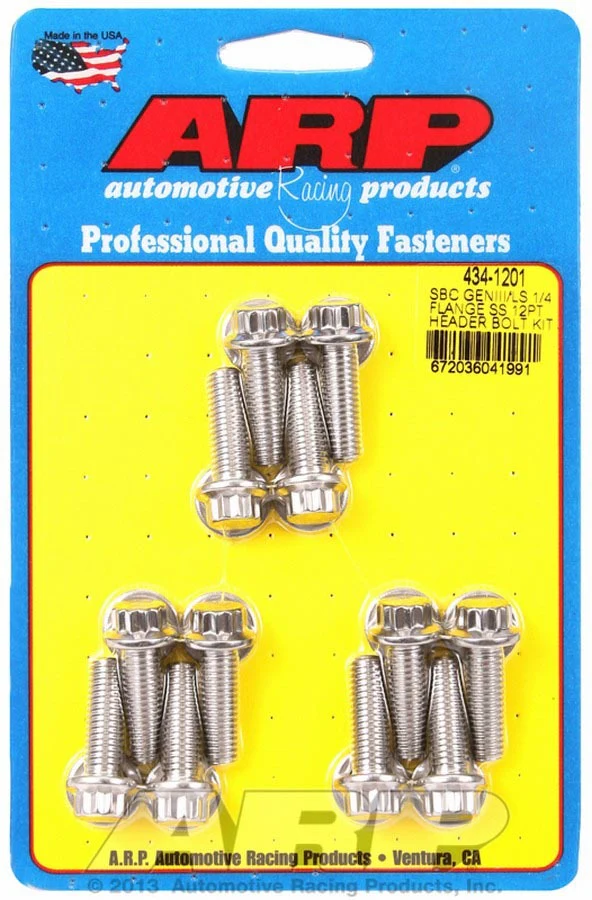 ARP 434-1201 SBC LS Header Bolt Kit 12pt Stainless