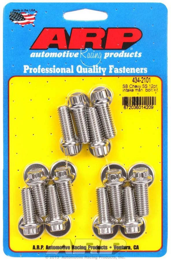 ARP 434-2101 SBC Intake Manifold Bolt 12 Point Kit Stainless