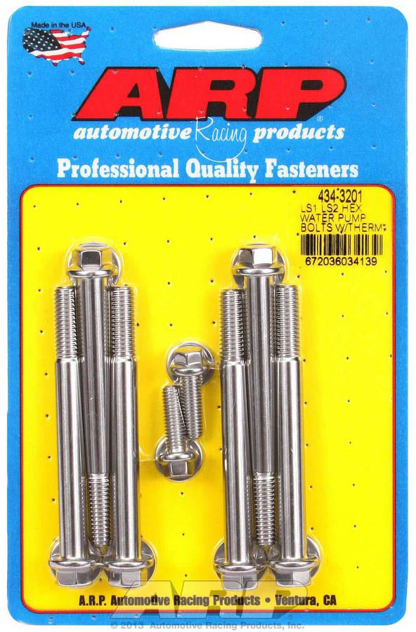 ARP 434-3201 Water Pump & Thermostat Housing Bolt Kit LS Hex