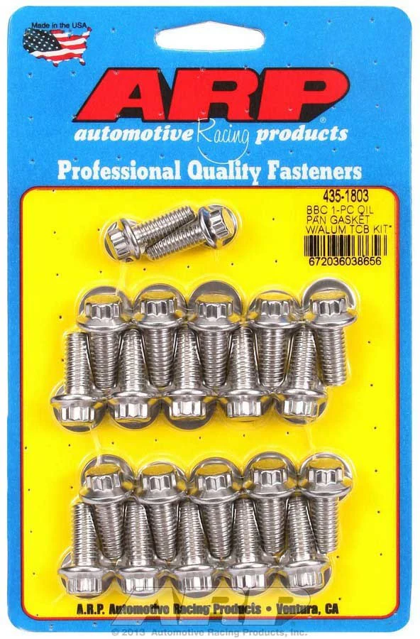 ARP 435-1803 BBC Oil Pan Bolt Kit Stainless 12 point