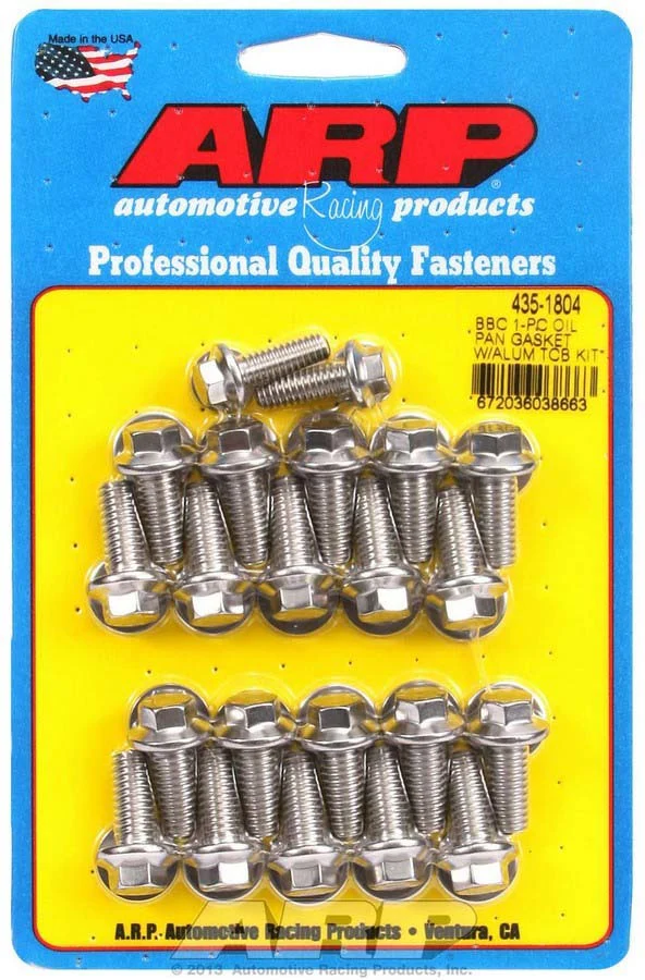 ARP 435-1804 BBC Oil Pan Bolt Kit Stainless Hex