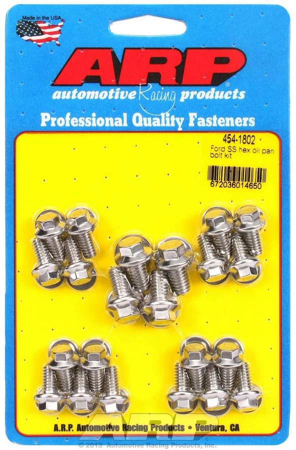 ARP 454-1802 SBF Oil Pan Bolt Kit Stainless Hex