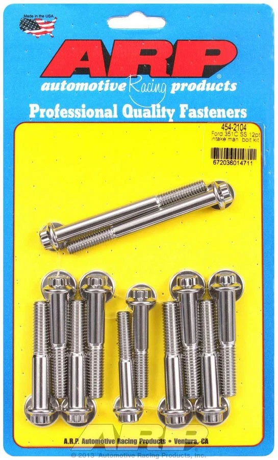 ARP 454-2104 SBF Intake Manifold Bolt 12 Point Kit SS