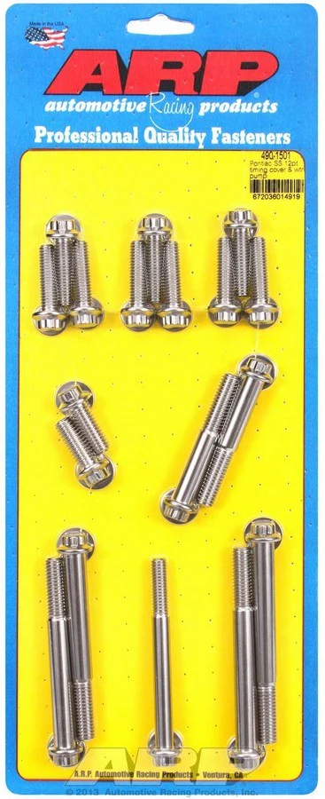 ARP 490-1501 Timing Cover & Water Pump Bolt Kit Pontiac 12pt