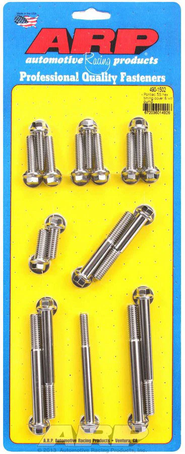 ARP 490-1502 Timing Cover & Water Pump Bolt Kit Pontiac Hex