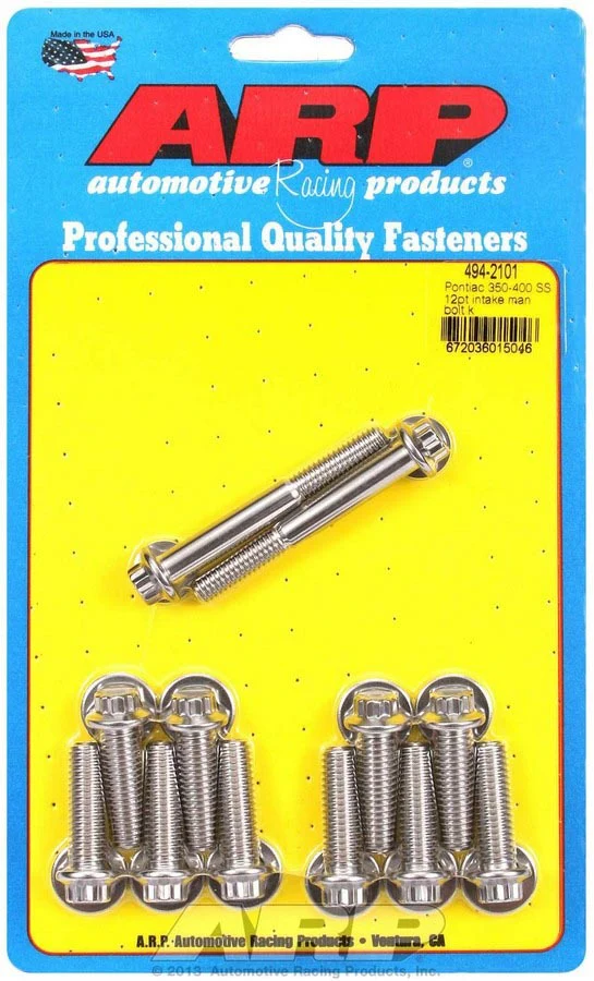 ARP 494-2101 Pontiac Intake Manifold Bolt Kit SS 12 pt