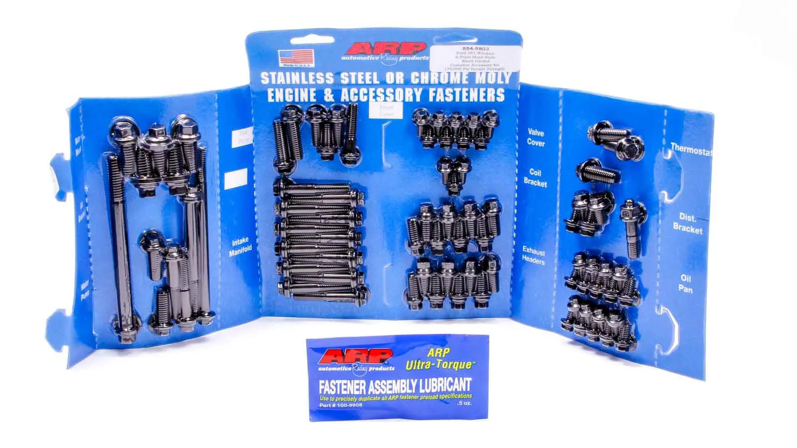 ARP 554-9803 SBF Engine Fastener Kit Black 6 pt