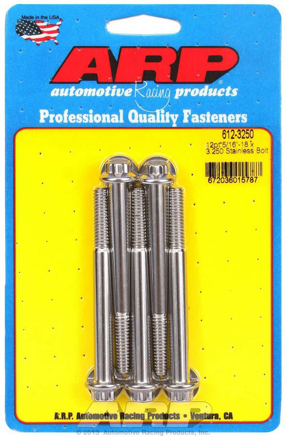 ARP 612-3250 S/S Bolt Kit - 12pt. (5) 5/16-18 x 3.250