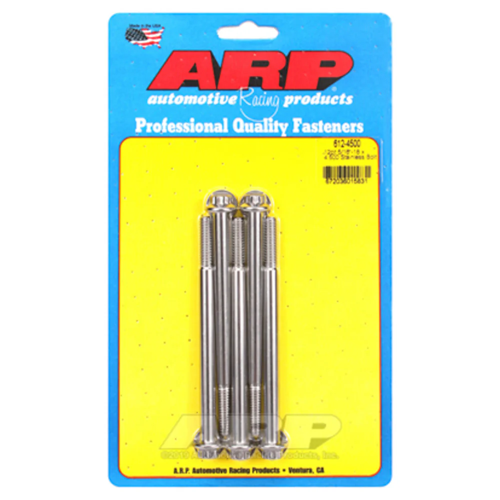 ARP 612-4500 S/S Bolt Kit - 12pt 5pk 5/16-18 x 4.500