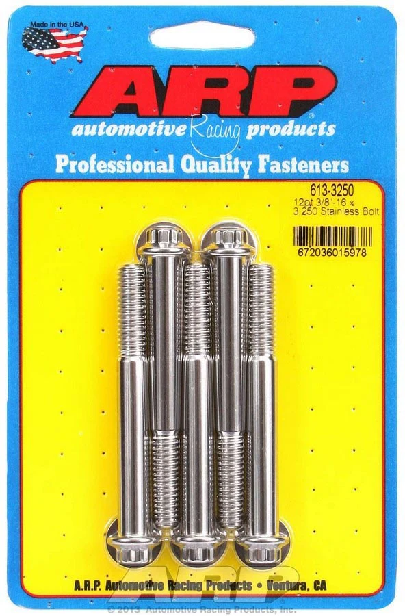 ARP 613-3250 S/S Bolt Kit - 12pt. (5) 3/8-16 x 3.250