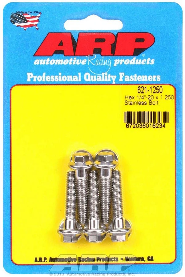 ARP 621-1250 S/S Bolt Kit - 6pt. (5) 1/4-20 x 1.250