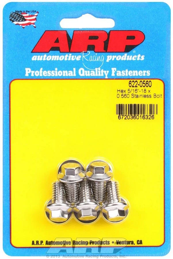 ARP 622-0560 S/S Bolt Kit - 6pt. (5) 5/16-18 x .560