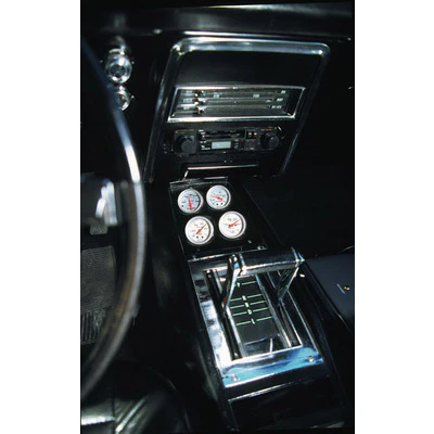 Autometer 10002 Gauge Pod, Four 2-1/16 In Diameter Gauges, Lower Center Console, GM F-Body 68-69, GM X-Body 68-74, Each