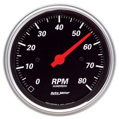 Autometer 1490 Designer Black 3-3/8” In-Dash Tachometer 8,000 RPM