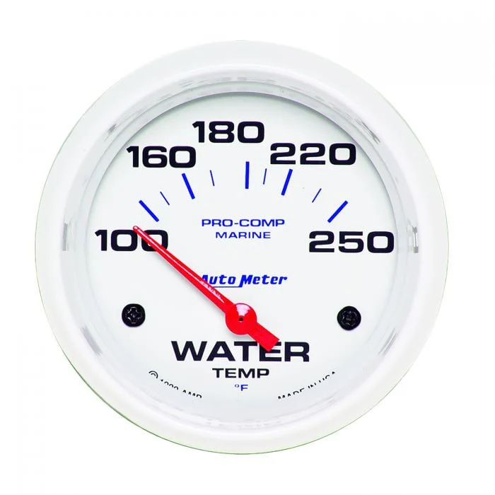 AutoMeter 200763 Marine White 2-5/8” Water Temperature Gauge, Electrical