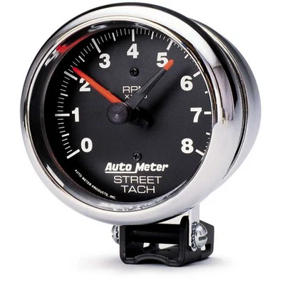 Autometer 2895 Traditional Chrome 3-3/4” Pedestal Tachometer 8,000 RPM, Electrical