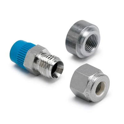 Autometer 5254 Egt Probe Fitting, 1/4 In Compression To 1/8 In Npt Male, 1/8 In Weld-On Bung, Steel, Kit